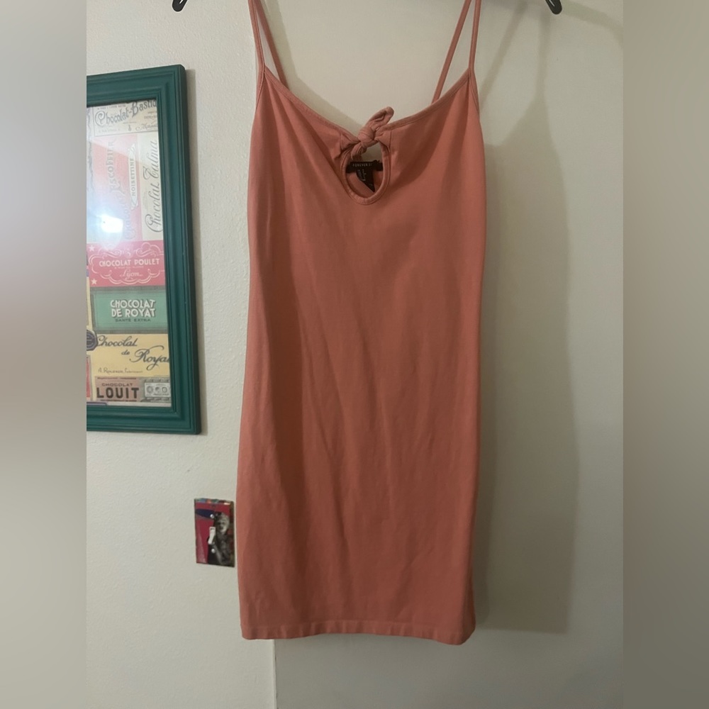 Forever 21 Peach Tie Mini Dress